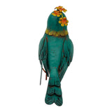 Colourful Green Bird Decoration 21cm - Side View