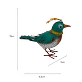 Colourful Green Bird Decoration 21cm - 45-Degree Angle