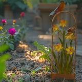 Arched Garden Stake w Yellow Flowers 91cm - Top-Down View