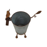 Rusty Sheep Planter W Galv Pot 31x34cm - Side View