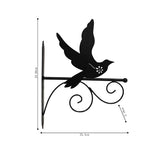 Bird Silhouette Wall Hook Bracket 33cm - Side View