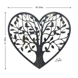 Laser Cut Tree Of Life Heart Wall Art 45x41cm - Side View