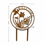 Laser Cut Dragonfly Garden Stake 53x53-80cm - Side View
