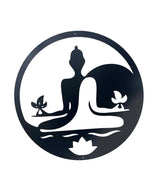 Laser Cut Yin & Yang Buddha Wall Art 60cm - Front View