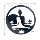 Laser Cut Yin & Yang Buddha Wall Art 60cm - Top-Down View