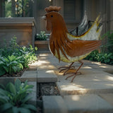 Distress Finish Chicken Planter / Storage Holder 33cm - Front View