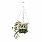 Set 2 Nested Antique White Hanging Baskets 36x77cm - Front View