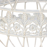 Set 2 Nested Antique White Hanging Baskets 36x77cm - Top-Down View