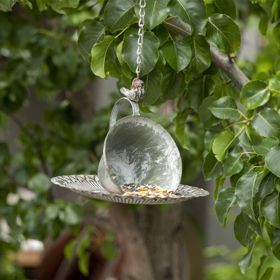 Hanging Cup Saucer Bird Feeder 57cm