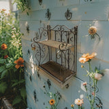 French Provincial 2 Tier Ornate Wall Shelf 60cm - Front View