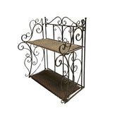 French Provincial 2 Tier Ornate Wall Shelf 60cm - Side View