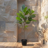 Potted Artificial Lofty Fig Ficus Tree 92cm - Front View