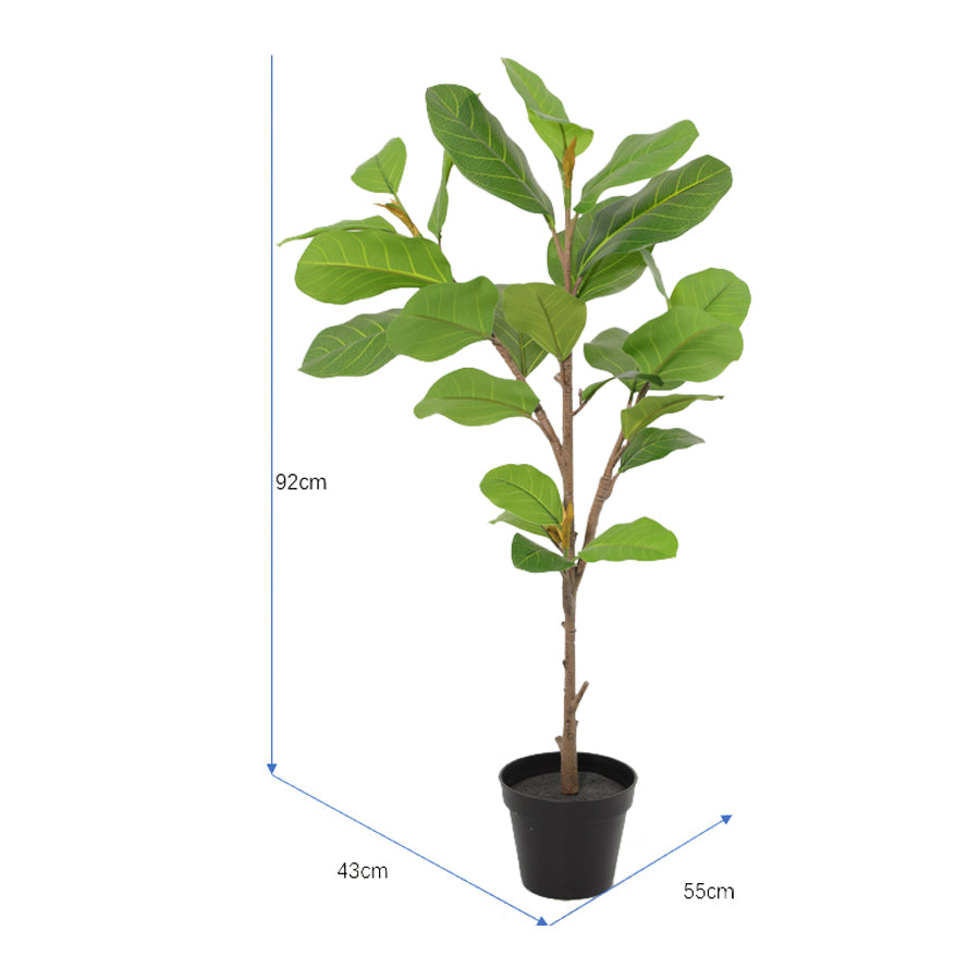 Potted Artificial Lofty Fig Ficus Tree 92cm