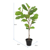 Potted Artificial Lofty Fig Ficus Tree 92cm - 45-Degree Angle