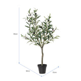 Potted Artificial Pruned Olive Tree 120cm - 45-Degree Angle