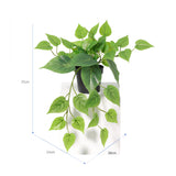 Potted Artificial Hanging Pothos 38cm - 45-Degree Angle
