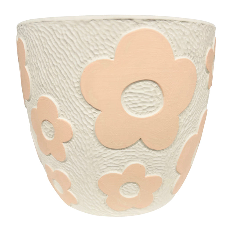 Set 2 Assorted Pastel Flower Planters w Hole + Plug 17cm