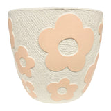 Set 2 Assorted Pastel Flower Planters w Hole + Plug 17cm - Side View