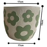 Set 2 Assorted Pastel Flower Planters w Hole + Plug 17cm - 45-Degree Angle
