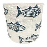 Set 3 Assorted Fish / Stripe Planters w Hole + Plug 14cm - Top-Down View