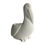 Contemporary White Pelican Planter w Hole + Plug 24cm - Top-Down View