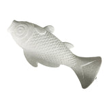 Contemporary White Fish Vase / Ornament 30cm - Side View