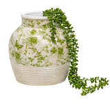 Glazed Green Stoneware Look Vase 25cm