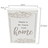 Wood-carved 'No Place Like Home' Wall Art 20x27cm - Top-Down View