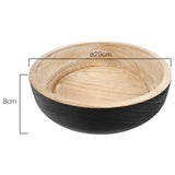 Nero Round Wooden Bowl 29x8cm - Side View