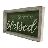 Simply Blessed 3D Plaque Wall Art in Shadow Box Frame 28cm - Front View