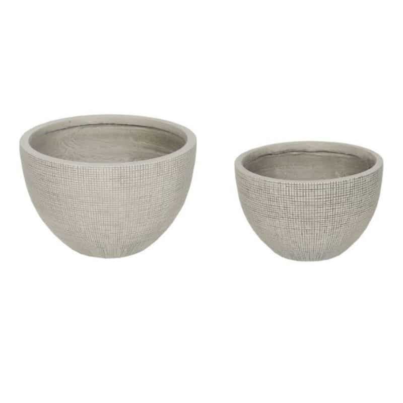 Set 2 Nested Subtle Textured Planter 37cm, 24cm