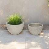 Set 2 Nested Subtle Textured Planter 37cm, 24cm - Side View