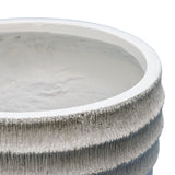 Set 2 Nested Ribbed Textured Planters 28cm, 21cm - Top-Down View