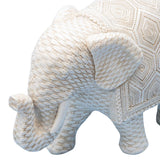 Woven Look  Elephant Ornament 17cm - Front View