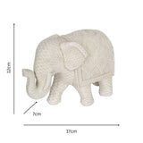 Woven Look  Elephant Ornament 17cm - Top-Down View