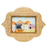 Cow W Daisies Framed Wall Art 38cm