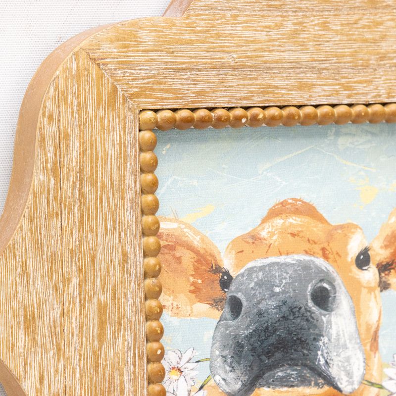 Cow W Daisies Framed Wall Art 38cm