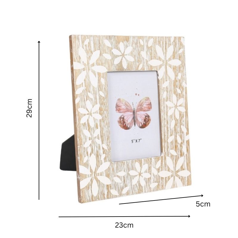 Flowers Design Photo Frame '5x7in' 29cm