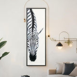 Classic Zebra w Artificial Fur Framed Canvas Wall Art 90cm - Front View
