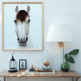 Horse Mugshot w Artificial Hair Framed Canvas Wall Art 60cm - Front View
