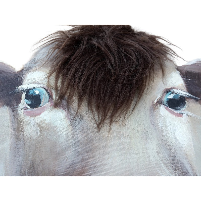 Horse Mugshot w Artificial Hair Framed Canvas Wall Art 60cm