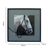 Horse w 3D Bridle Framed Canvas Wall Art 60cm - 45-Degree Angle