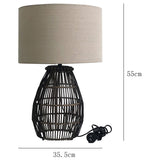Emporium Rattan Table Lamp 35x55cm - Front View