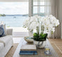 Large White Orchid In Marble Look Pot 64cm