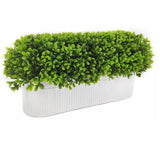 Artificial Grass in Oval Tin Pot 45cm - Front View