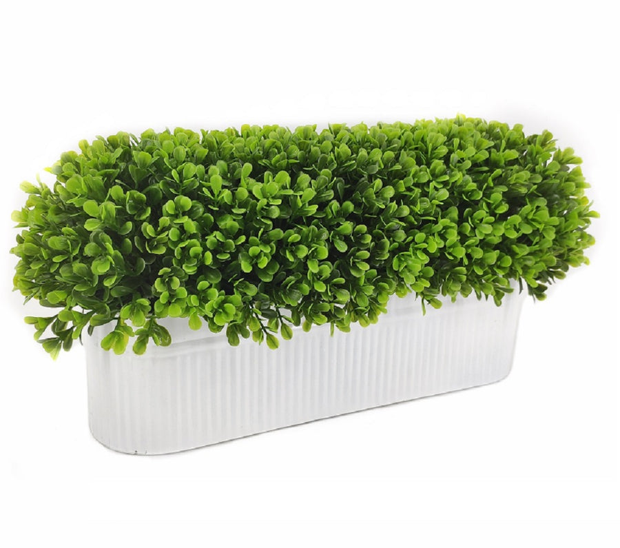 Artificial Grass in Oval Tin Pot 45cm