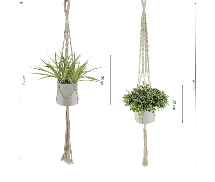 Set 2 Artificial Hanging Plant Assort 94cm