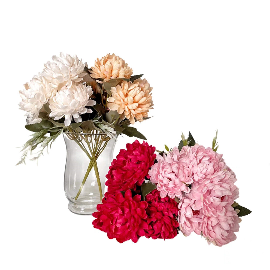 bulk 36 Artificial Chrysanthemum 7 Heads Assorted 10x31cm