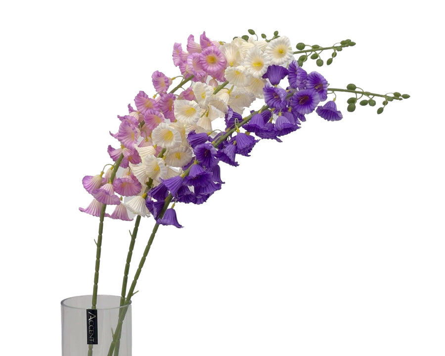 bulk 24 Artificial Bellflower 3 Assort 20x120cm