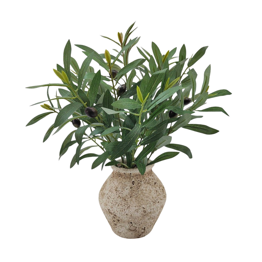 Artificial Olive Branches in Ceramic Pot 49cm